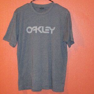 Oakley Outdoors Sports Woman Large Gray White Outdoors Short Sleeve Shirt
